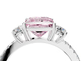 White gold Three-Stone Fancy Pink Princess Cut Cut Diamond Pavé Band with Prong Setting_31
