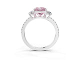 White gold Three-Stone Fancy Pink Princess Cut Cut Diamond Pavé Band with Prong Setting_40