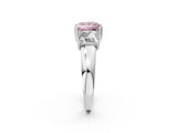 White gold Three-Stone Fancy Pink Princess Cut Cut Diamond Ring with Channel Set Band and Four-Prong Setting_14