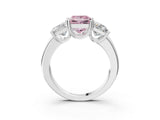 White gold Three-Stone Fancy Pink Princess Cut Cut Diamond Ring with Channel Set Band and Four-Prong Setting_15