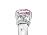 White gold Three-Stone Fancy Pink Princess Cut Cut Diamond Ring with Channel Set Band and Four-Prong Setting_17