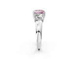 White gold Three-Stone Fancy Pink Princess Cut Cut Diamond Ring with Channel Set Band and Four-Prong Setting_2