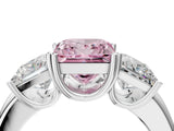White gold Three-Stone Fancy Pink Princess Cut Cut Diamond Ring with Channel Set Band and Four-Prong Setting_28