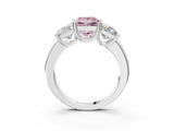 White gold Three-Stone Fancy Pink Princess Cut Cut Diamond Ring with Channel Set Band and Four-Prong Setting_3
