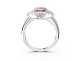 White gold Three-Stone Fancy Pink Princess Cut Cut Diamond Ring with Trillion Side Stones and Four-Prong Setting_38