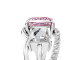 White gold Three-Stone Fancy Pink Princess Cut Cut Diamond Split Shank Prong Set Ring_17