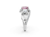 White gold Three-Stone Fancy Pink Princess Cut Cut Diamond Split Shank Prong Set Ring_26