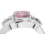 White gold Three-Stone Fancy Pink Princess Cut Cut Diamond Split Shank Prong Set Ring_28