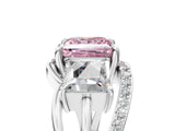 White gold Three-Stone Fancy Pink Princess Cut Cut Diamond Split Shank Prong Set Ring_29