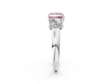 White gold Three-Stone Fancy Pink Princess Cut Cut Solitaire Ring with Classic Prong Setting_14