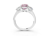 White gold Three-Stone Fancy Pink Princess Cut Cut Solitaire Ring with Classic Prong Setting_15