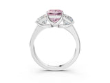 White gold Three-Stone Fancy Pink Princess Cut Cut Solitaire Ring with Classic Prong Setting_3