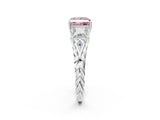 White gold Three-Stone Fancy Pink Princess Cut Diamond Braided Band Ring with Four-Prong Setting_35