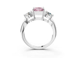 White gold Three-Stone Fancy Pink Princess Cut Diamond Channel Set Engagement Ring with Prong Setting_27