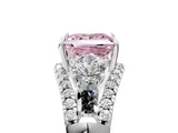 White gold Three-Stone Fancy Pink Princess Cut Diamond Engagement Ring with Pave Band and Prong Setting_17