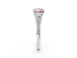 White gold Three-Stone Fancy Pink Princess  Cut Diamond Pavé Band with Four-Prong Setting_12