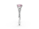 White gold Three-Stone Fancy Pink Princess  Cut Diamond Pavé Band with Four-Prong Setting_29