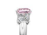 White gold Three-Stone Fancy Pink Princess  Cut Diamond Ring with Channel-Set Band and Four-Prong Setting_27