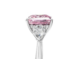 White gold Three-Stone Fancy Pink Princess Cut Diamond Ring with Pear  Side Stones in Four-Prong Setting_65