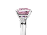 White gold Three-Stone Fancy Pink Princess  Cut Diamond Solitaire with Prong Setting and Classic Band_5