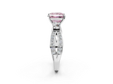 White gold Three-Stone Fancy Pink Princess  Cut Diamond Twist Band with Prong Setting_2