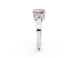 White gold Three-Stone Fancy Pink Princess  Cut Solitaire Ring with Prong Setting_5