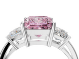 White gold Three-Stone Fancy Pink Princess  Cut Solitaire Ring with Prong Setting_7