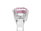 White gold Three-Stone Fancy Pink Princess  Cut Solitaire Ring with Prong Setting_8
