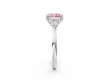 White gold Three-Stone Fancy Pink Radiant Cut Brilliant Diamond Solitaire Ring with Tapered Band and Four-Prong Setting_58
