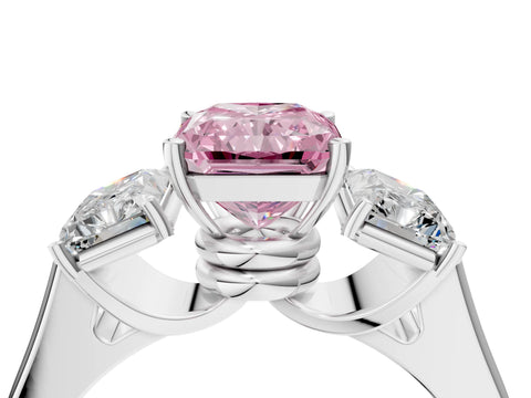 White gold Three-Stone Fancy Pink Radiant Cut Brilliant Diamond Trellis Ring with Comfort Fit Band_16