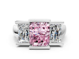 White gold Three Stone Fancy Pink Radiant Cut Cut Channel Set Diamond Ring_36