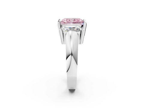 White gold Three Stone Fancy Pink Radiant Cut Cut Channel Set Diamond Ring_38