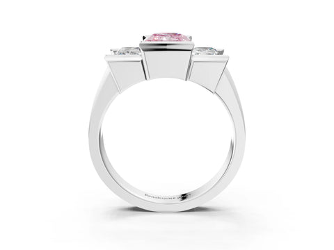White gold Three Stone Fancy Pink Radiant Cut Cut Channel Set Diamond Ring_39