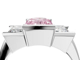 White gold Three Stone Fancy Pink Radiant Cut Cut Channel Set Diamond Ring_40
