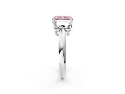 White gold Three-Stone Fancy Pink Radiant Cut Cut Diamond Engagement Ring with Prong Setting on a White Gold Band_14