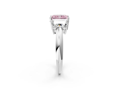 White gold Three-Stone Fancy Pink Radiant Cut Cut Diamond Engagement Ring with Prong Setting on a White Gold Band_38
