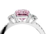 White gold Three-Stone Fancy Pink Radiant Cut Cut Diamond Pavé Band with Prong Setting_31