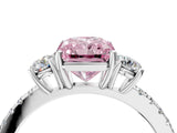 White gold Three-Stone Fancy Pink Radiant Cut Cut Diamond Pavé Band with Prong Setting_37