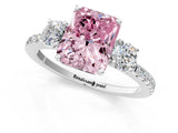 White gold Three-Stone Fancy Pink Radiant Cut Cut Diamond Pavé Band with Prong Setting_40