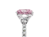 White gold Three-Stone Fancy Pink Radiant Cut Cut Diamond Pavé Band with Prong Setting_56