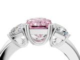 White gold Three-Stone Fancy Pink Radiant Cut Cut Diamond Ring with Channel Set Band and Four-Prong Setting_16