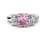 White gold Three-Stone Fancy Pink Radiant Cut Cut Diamond Ring with Channel Set Band and Four-Prong Setting_66