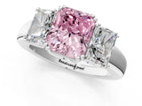 White gold Three-Stone Fancy Pink Radiant Cut Cut Diamond Ring with Channel Set Band and Four-Prong Setting_67