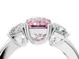 White gold Three-Stone Fancy Pink Radiant Cut Cut Diamond Ring with Channel Set Band and Four-Prong Setting_70