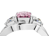 White gold Three-Stone Fancy Pink Radiant Cut Cut Diamond Split Shank Prong Set Ring_28