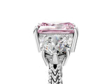 White gold Three-Stone Fancy Pink Radiant Cut Cut Milgrain Band Prong Setting Ring_5