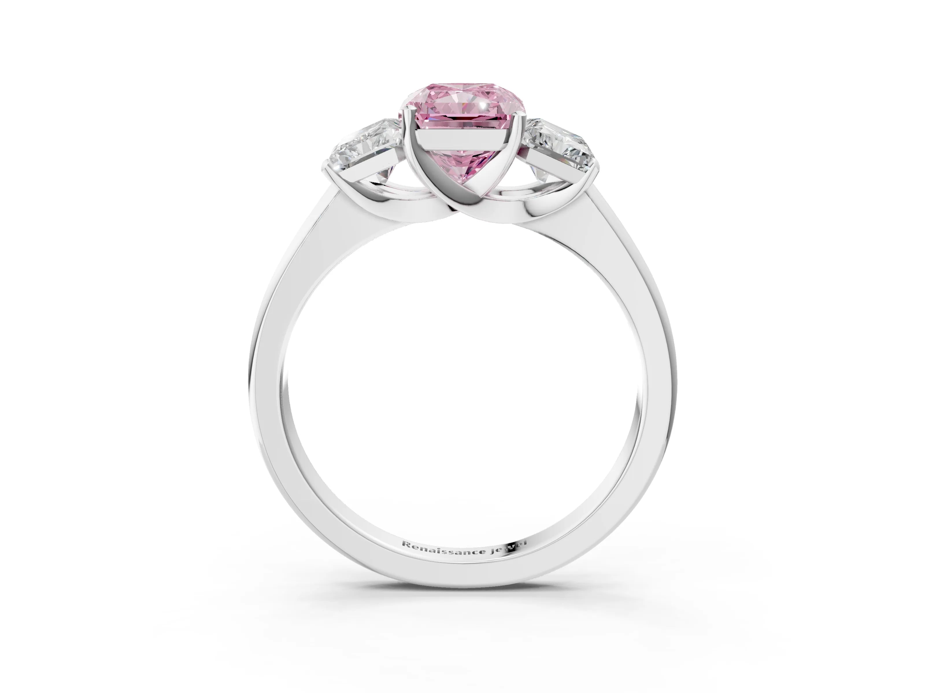 White gold Three-Stone Fancy Pink Radiant Cut Cut Solitaire Ring with Classic Prong Setting_15