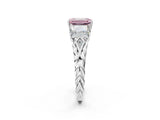 White gold Three-Stone Fancy Pink Radiant Cut Diamond Braided Band Ring with Four-Prong Setting_105