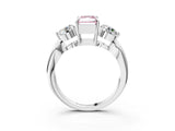 White gold Three-Stone Fancy Pink Radiant Cut Diamond Channel Set Engagement Ring with Prong Setting_27