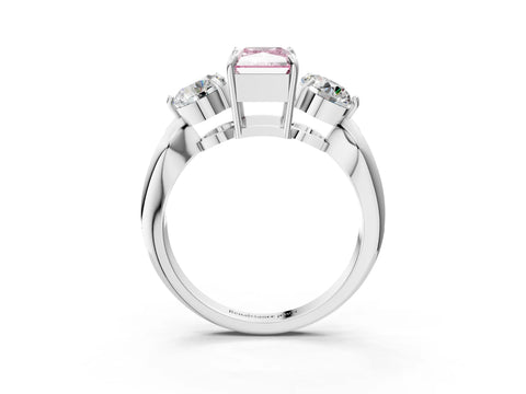 White gold Three-Stone Fancy Pink Radiant Cut Diamond Channel Set Engagement Ring with Prong Setting_27